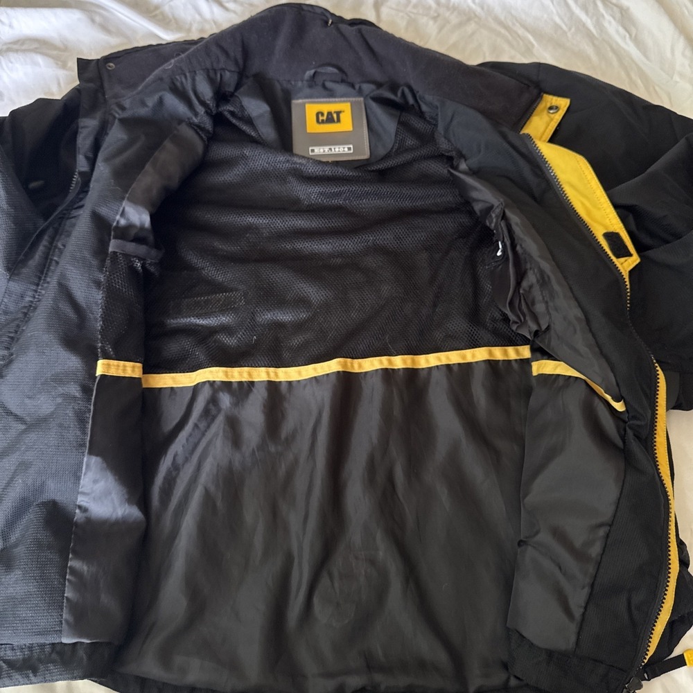 Catapilllar Soft Shell Jacket Black And Yellow Large - Picture 5 of 13
